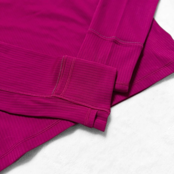 NWT Lululemon It’s Rulu™ Ribbed Cropped Half Zip – Magenta Smoke – Size L - Picture 6 of 11